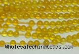 CTG141 15.5 inches 3mm round tiny yellow agate beads wholesale