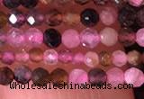 CTG1436 15.5 inches 2mm faceted round tourmaline beads wholesale