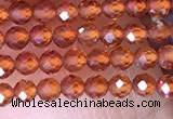 CTG1438 15.5 inches 2mm faceted round orange garnet beads wholesale