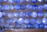 CTG1443 15.5 inches 2mm faceted round blue kyanite beads