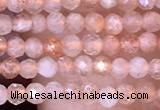 CTG1455 15.5 inches 2mm faceted round sunstone beads wholesale