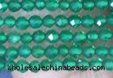 CTG1463 15.5 inches 2mm faceted round green agate beads