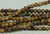 CTG147 15.5 inches 3mm round tiny leopard skin jasper beads wholesale