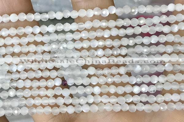 CTG1480 15.5 inches 3mm faceted round white moonstone beads