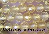 CTG1488 15.5 inches 3mm faceted round citrine gemstone beads