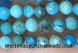 CTG1498 15.5 inches 3mm faceted round turquoise beads wholesale