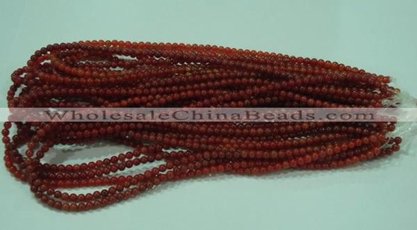 CTG15 15.5 inch 4mm round B grade tiny red agate beads wholesale