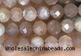 CTG1503 15.5 inches 3mm faceted round moonstone gemstone beads