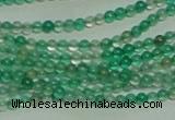 CTG152 15.5 inches 3mm round tiny green agate beads wholesale