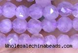 CTG1532 15.5 inches 4mm faceted round lavender amethyst beads