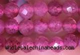 CTG1542 15.5 inches 4mm faceted round strawberry quartz beads