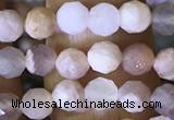 CTG1550 15.5 inches 4mm faceted round moonstone beads wholesale