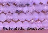 CTG1603 2.5*3.5mm faceted rondelle tiny white moonstone beads