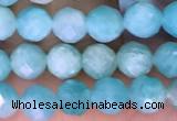 CTG1610 15.5 inches 5mm faceted round tiny amazonite beads