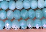 CTG1611 15.5 inches 3*4mm faceted rondelle tiny amazonite beads