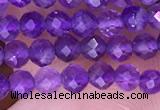 CTG1624 15.5 inches 3mm faceted round tiny amethyst beads