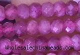 CTG1642 15.5 inches 3*4mm faceted rondelle tiny pink tourmaline beads