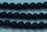 CTG20 15.5 inches 4mm round B grade tiny black agate beads