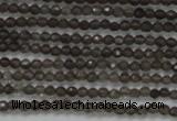 CTG200 15.5 inches 2mm faceted round tiny smoky quartz beads