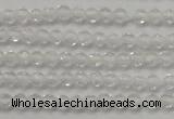 CTG202 15.5 inches 3mm faceted round tiny white crystal beads