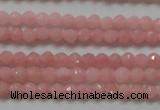 CTG203 15.5 inches 3mm faceted round tiny Chinese pink opal beads