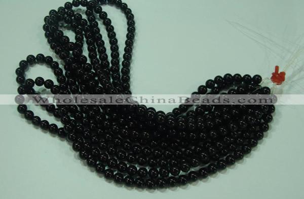 CTG21 15.5 inches 6mm round B grade black agate beads wholesale