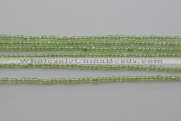 CTG210 15.5 inches 2mm faceted round tiny olive quartz beads