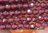 CTG2109 15 inches 2mm faceted round tiny red garnet beads