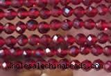 CTG2112 15 inches 2mm faceted round tiny quartz glass beads