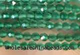 CTG2122 15 inches 2mm,3mm faceted round green agate gemstone beads