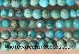 CTG2129 15 inches 2mm,3mm faceted round synthetic turquoise beads