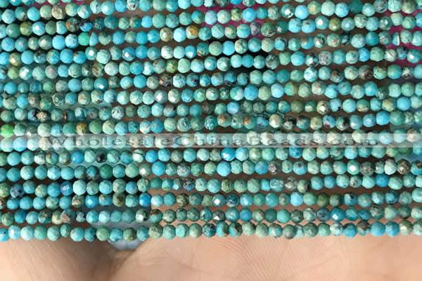 CTG2129 15 inches 2mm,3mm faceted round synthetic turquoise beads