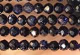 CTG2135 15 inches 2mm,3mm faceted round blue goldstone beads