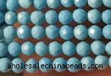 CTG2152 15 inches 2mm,3mm faceted round synthetic turquoise beads