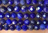 CTG2159 15 inches 2mm,3mm faceted round lapis lazuli beads