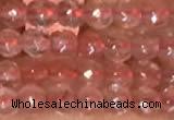 CTG2204 15 inches 2mm,3mm faceted round cherry quartz beads