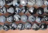 CTG2210 15 inches 2mm,3mm faceted round snowflake obsidian beads