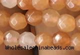 CTG2520 15.5 inches 4mm faceted round red aventurine beads