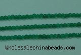 CTG28 15.5 inches 2mm faceted round green agate beads wholesale