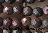 CTG3564 15.5 inches 4mm faceted round brecciated jasper beads