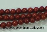 CTG48 15.5 inches 2mm round tiny red brick beads wholesale