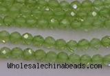 CTG500 15.5 inches 2mm faceted round tiny peridot gemstone beads