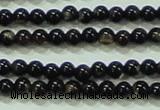 CTG51 15.5 inches 1.5mm round grade AB tiny black agate beads wholesale