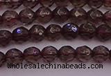 CTG511 15.5 inches 4mm faceted round tiny smoky quartz beads