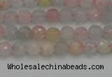 CTG551 15.5 inches 4mm faceted round tiny morganite beads