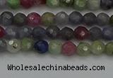 CTG552 15.5 inches 4mm faceted round tiny mixed gemstone beads