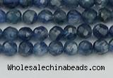 CTG557 15.5 inches 4mm faceted round tiny blue kyanite beads