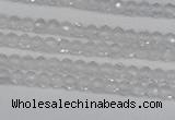 CTG600 15.5 inches 2mm faceted round white crystal beads