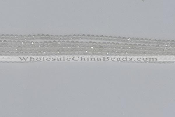 CTG601 15.5 inches 3mm faceted round white crystal beads