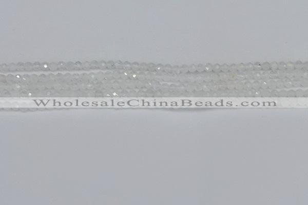 CTG604 15.5 inches 3mm faceted round white moonstone beads